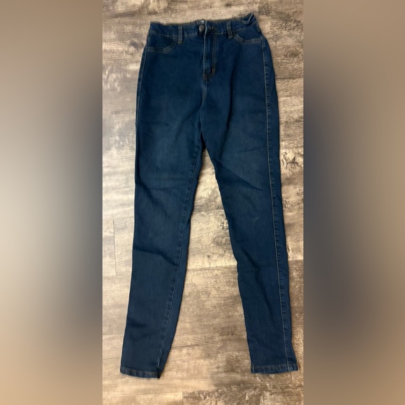 Women's High Waist Dark Blue Jeans - Picture 3 of 4